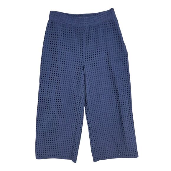 KAOS Pants Blue Size 8 IT 44 Blue Eyelet Side Zip Pants - Picture 1 of 7